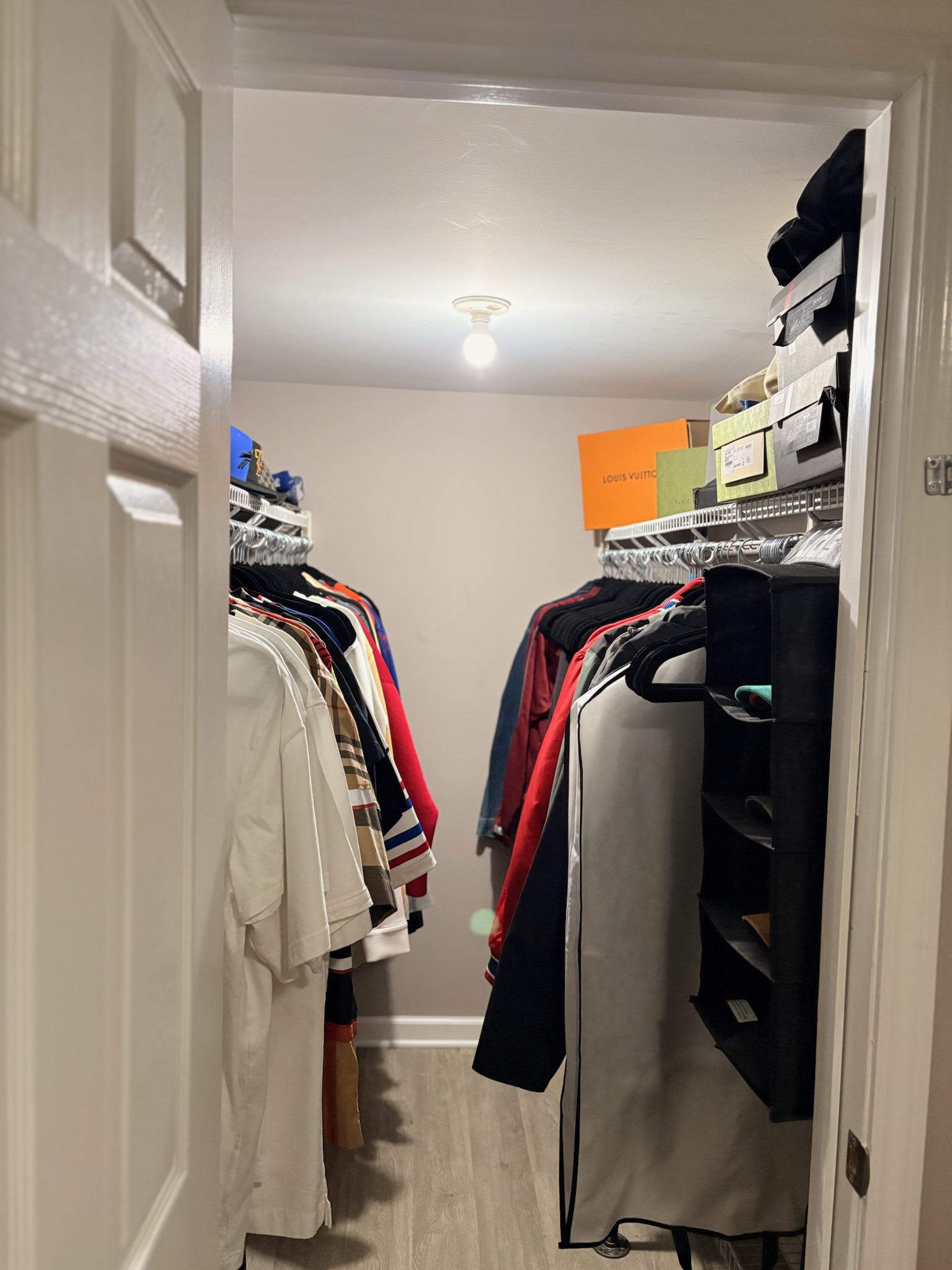 The same walk-in rebuilt and organized after a reset